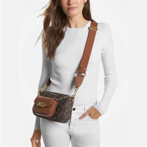 michael michael kors parker faux leather large crossbody bag|Michael Kors leather handbags.